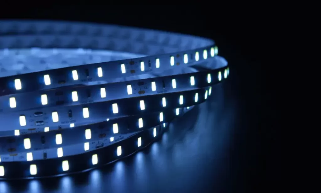 Close-up of LED light strip